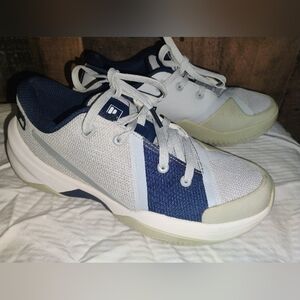 Fila Fire Ace Grey/Blue/Gardenia Women's Tennis Shoes Sneakers Size 8